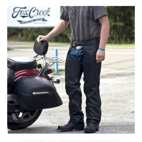 Fox Creek Leather Mens XSmall, Womens Small motorcycle Chaps - Picture 1 of 12